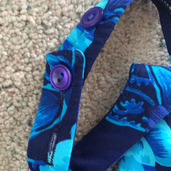 Vintage LE COVE One Piece Blue Swimsuit Size 10 - Picture 3 of 11